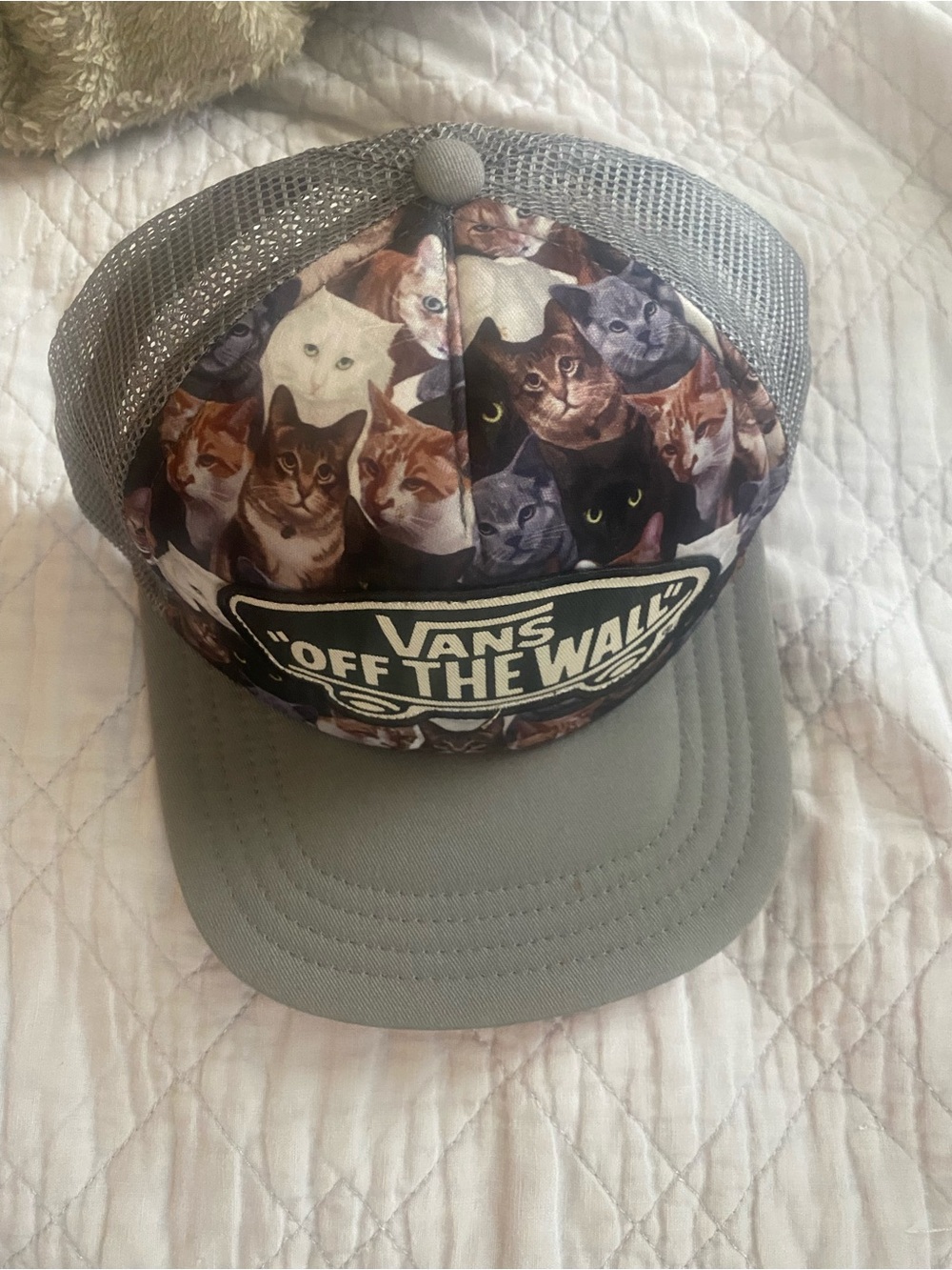 Vans Cat Collage Mesh Trucker Hat - Gray